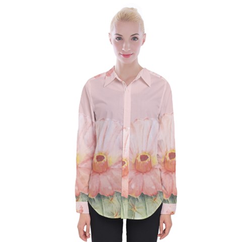 Rose Cactus Womens Long Sleeve Shirt by goljakoff