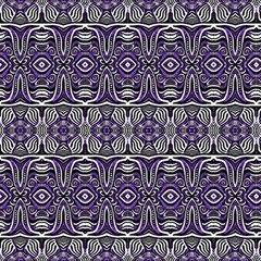 Black White And Purple Ethnic Ornament by FloraaplusDesign