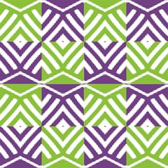 Purple Green Aztec, Traditional Tribal Ornament