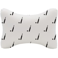 Black And White Cricket Sport Motif Print Pattern Seat Head Rest Cushion by dflcprintsclothing