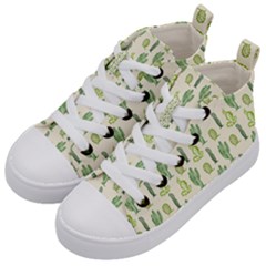 Cactus Pattern Kids  Mid-top Canvas Sneakers by goljakoff