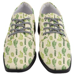 Cactus Pattern Women Heeled Oxford Shoes by goljakoff