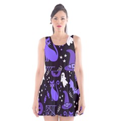 Halloween Party Seamless Repeat Pattern  Scoop Neck Skater Dress by KentuckyClothing