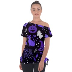 Halloween Party Seamless Repeat Pattern  Tie-up Tee