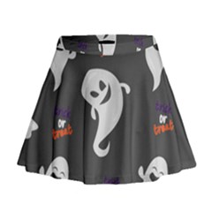 Halloween Ghost Trick Or Treat Seamless Repeat Pattern Mini Flare Skirt by KentuckyClothing