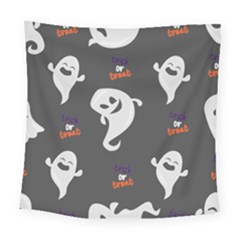 Halloween Ghost Trick Or Treat Seamless Repeat Pattern Square Tapestry (large) by KentuckyClothing