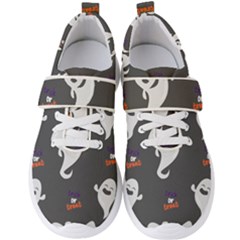 Halloween Ghost Trick Or Treat Seamless Repeat Pattern Men s Velcro Strap Shoes by KentuckyClothing