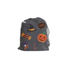 Halloween Themed Seamless Repeat Pattern Drawstring Pouch (small) by KentuckyClothing