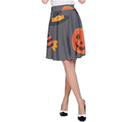 Halloween Themed Seamless Repeat Pattern A-line Skirt by KentuckyClothing
