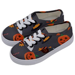 Halloween Themed Seamless Repeat Pattern Kids  Classic Low Top Sneakers by KentuckyClothing