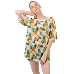 Tropical Pineapples Oversized Chiffon Top by goljakoff