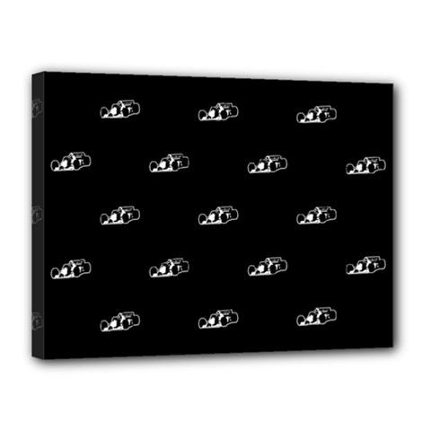 Formula One Black And White Graphic Pattern Canvas 16  X 12  (stretched) by dflcprintsclothing