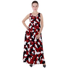 Camouflage Rouge/blanc Empire Waist Velour Maxi Dress by kcreatif