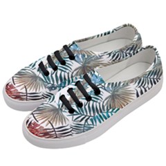 Blue Tropical Leaves Women s Classic Low Top Sneakers by goljakoff