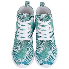 Blue Tropical Leaves Women s Lightweight High Top Sneakers by goljakoff