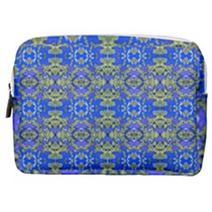 Gold And Blue Fancy Ornate Pattern Make Up Pouch (medium) by dflcprintsclothing