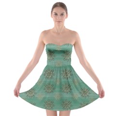 Beautiful Flowers Of Wood In The Starry Night Strapless Bra Top Dress by pepitasart