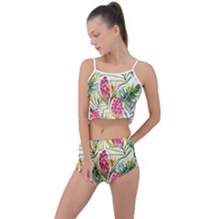 Tropical Flowers Summer Cropped Co-ord Set by goljakoff