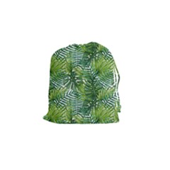 Green Leaves Drawstring Pouch (small) by goljakoff