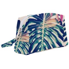 Monstera Leaf Wristlet Pouch Bag (large) by goljakoff