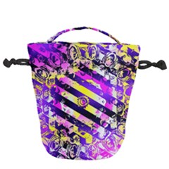 Pop Punk Mandala Drawstring Bucket Bag by MRNStudios