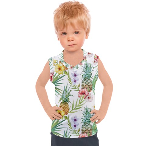Tropical Pineapples Kids  Sport Tank Top by goljakoff