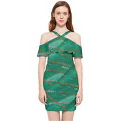 Colors To Celebrate All Seasons Calm Happy Joy Shoulder Frill Bodycon Summer Dress by pepitasart