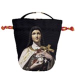 Virgin Mary Sculpture Dark Scene Drawstring Bucket Bag