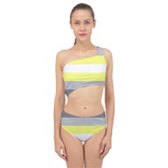 Deminonbinary Pride Flag Lgbtq Spliced Up Two Piece Swimsuit by lgbtnation