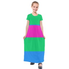 Polysexual Pride Flag Lgbtq Kids  Short Sleeve Maxi Dress by lgbtnation
