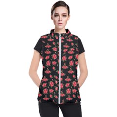 Red Roses Women s Puffer Vest by designsbymallika
