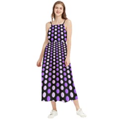 Purple And Pink Dots Pattern, Black Background Boho Sleeveless Summer Dress by Casemiro