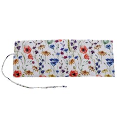 Flowers Pattern Roll Up Canvas Pencil Holder (s) by goljakoff