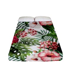 Tropical Flowers Fitted Sheet (full/ Double Size) by goljakoff