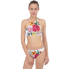 Garden Flowers Racer Front Bikini Set by goljakoff