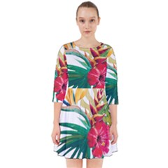 Tropical Flowers Smock Dress by goljakoff