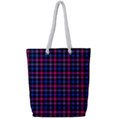 Bisexual Pride Checkered Plaid Full Print Rope Handle Tote (small) by VernenInk