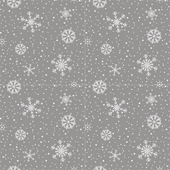 Snowflakes On A Gray Background  by FloraaplusDesign