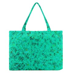 Aqua Marine Glittery Sequins Zipper Medium Tote Bag by essentialimage