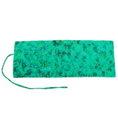 Aqua Marine Glittery Sequins Roll Up Canvas Pencil Holder (s) by essentialimage