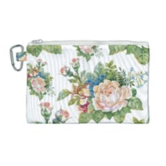 Vintage Flowers Canvas Cosmetic Bag (large) by goljakoff