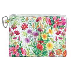 Summer Flowers Canvas Cosmetic Bag (xl) by goljakoff