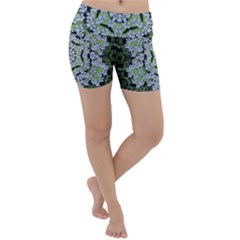 Calm In The Flower Forest Of Tranquility Ornate Mandala Lightweight Velour Yoga Shorts by pepitasart