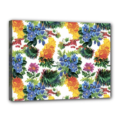 Flowers Pattern Canvas 16  X 12  (stretched) by goljakoff