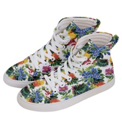 Flowers Pattern Women s Hi-top Skate Sneakers by goljakoff