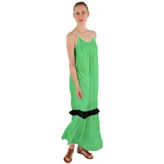 Algae Green & Black -  Cami Maxi Ruffle Chiffon Dress by FashionLane