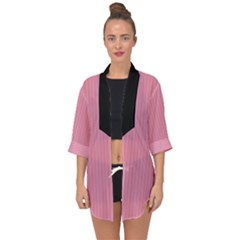 Amaranth Pink & Black - Open Front Chiffon Kimono by FashionLane