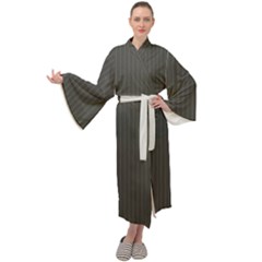 Beluga Grey & White - Maxi Velour Kimono by FashionLane