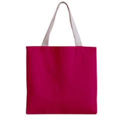 Peacock Pink & White - Zipper Grocery Tote Bag by FashionLane