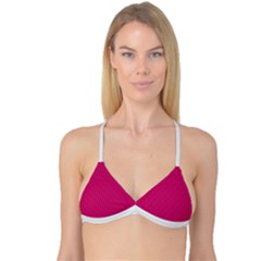 Peacock Pink & White - Reversible Tri Bikini Top